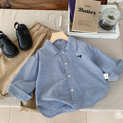 【YW】无忧购童装小鱼刺绣开衫长袖儿童衬衫G0326(截单后7天发货) 商品图5