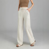 百媚生 亚麻混纺松紧腰抽绳直筒裤高腰阔腿裤25SS0039 商品缩略图3