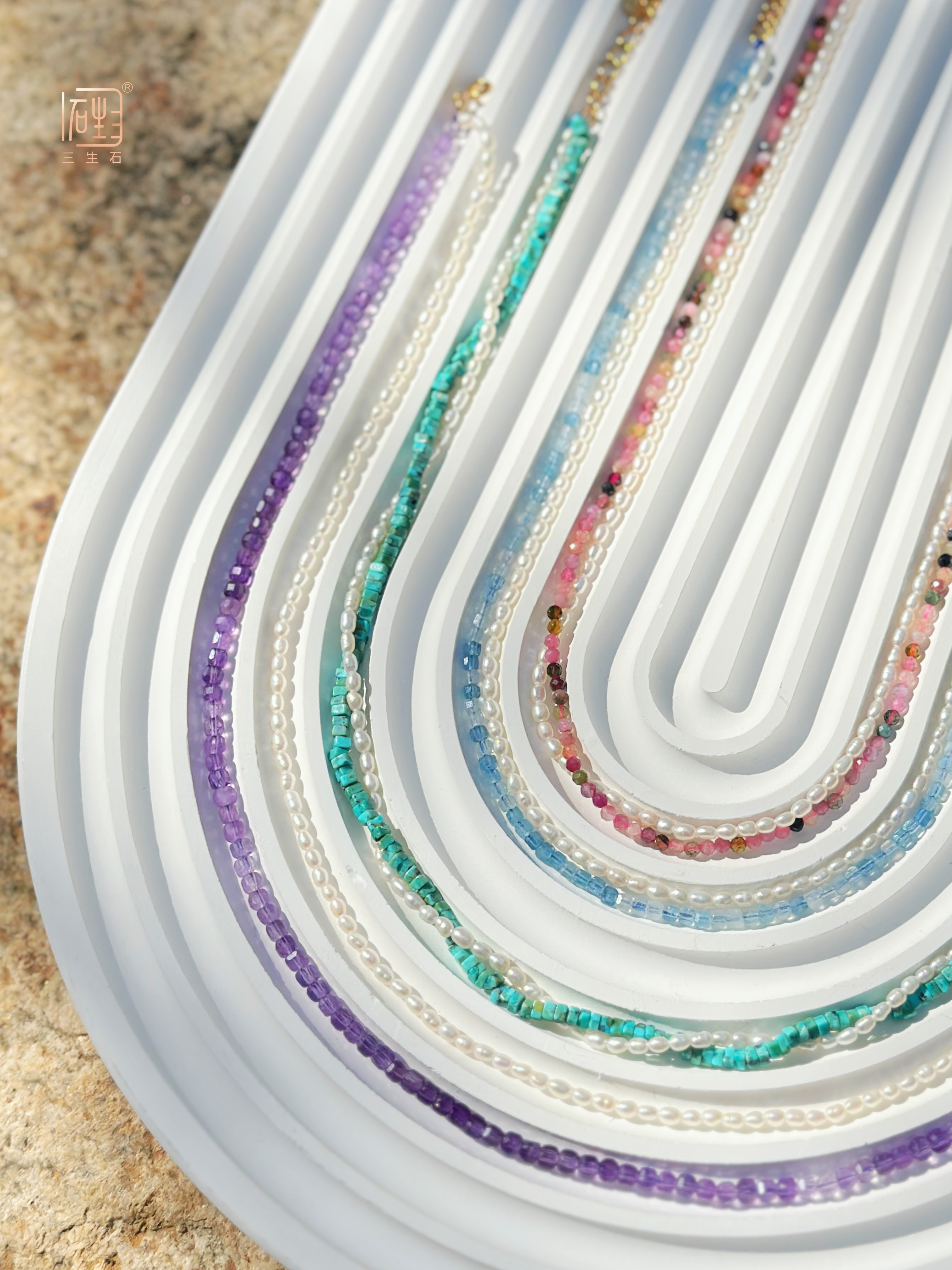 双向奔赴--彩宝米珍珠多用双层链