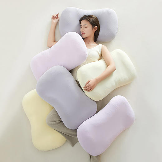 自然醒凉感TPE猫肚释压羽丝枕头一对装无压护颈椎助睡眠单人午睡整头芯成人家用枕芯XK 商品图14