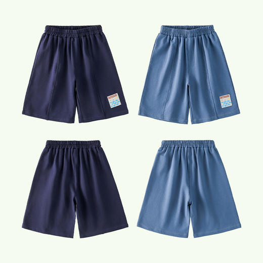 棉花堂2025年夏款会呼吸小毛圈山系织标宽松裤型童装五分裤F251164 商品图5