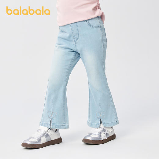 巴拉巴拉童装儿童长裤女童牛仔裤开叉喇叭裤夏季裤子凉感时髦百搭 商品图2