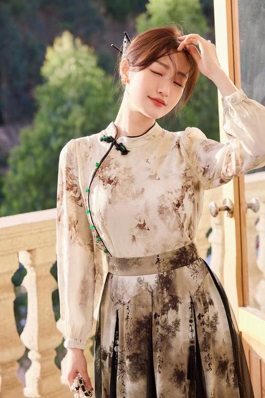 Le Malene 新中式水墨印花盘扣套装 19901 商品图2