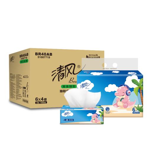 清风3层100抽24包/箱 卡通系列BR40AB 商品图0