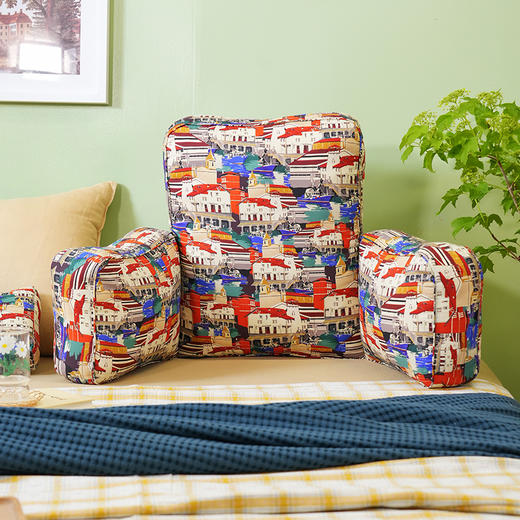 复古撞色系列可调节腰靠靠垫沙发飘窗软包靠背榻榻米高级感腰靠垫卧室可拆洗 商品图4