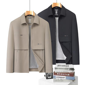 【DLS】大依优型大码翻领夹克外套加肥加大肥佬休闲上衣男士胖子