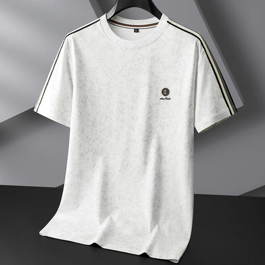 【棉质】【DPF】大依优型大码短袖T恤潮流宽松半袖体恤男夏季新款胖子加大号拼接T恤上衣男士 商品图0