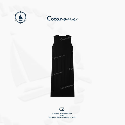 COCO ZONE 刘一一 春季纯色设计感拼接女显瘦连衣裙ACD2A0275 商品图1