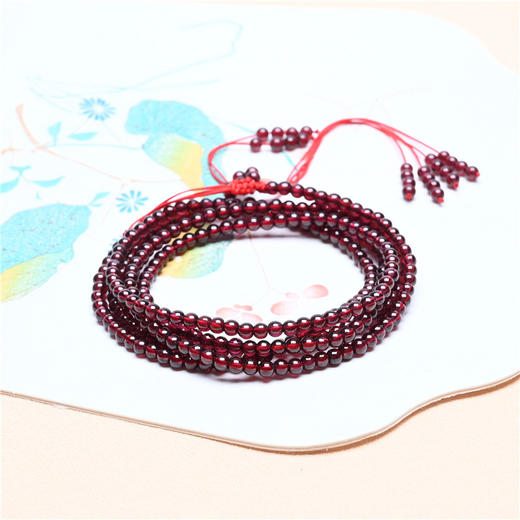 【时来运转❗满分石榴石腰链】红色代表热情勇气和力量，莹润透亮色泽浓郁，寓意本命年七星阵流苏可调节多圈水晶礼物QQ  商品图1