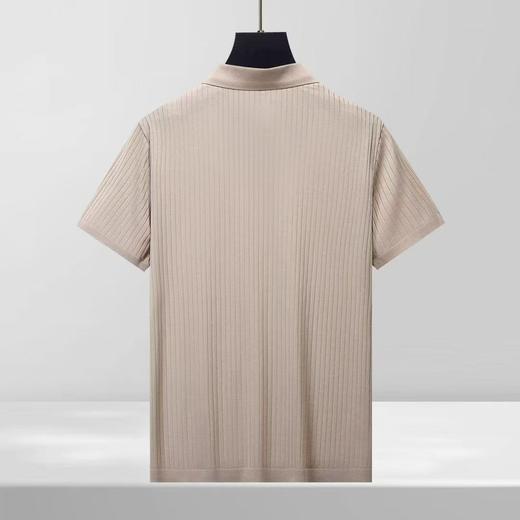 夏季新款翻领条纹短袖T恤男修身百搭纯色上衣   YH-F5977* 商品图3