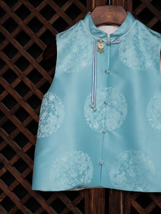 盛唐牡丹| 儿童系列|Kids 双龙团纹花蕾缎马甲 商品图8