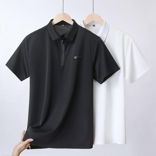 【DLS】大依优型大码拉链款短袖Polo衫翻领加肥加大男士大号弹力透气舒适夏季半袖 商品图5