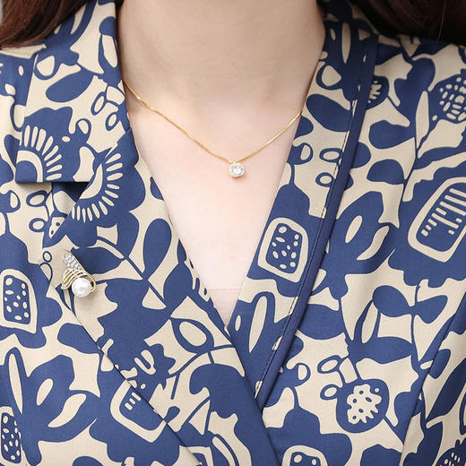 时尚印花大码连衣裙，韩版修身气质假两件裙子QYM-XYKL-K511 商品图3