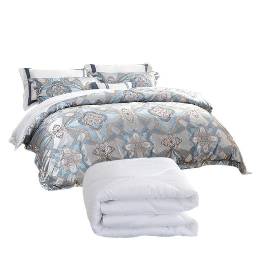 罗莱（LUOLAI） 恬梦暖绒纤维被 200*230cm+富安娜 素提四件套-特洛伊 230*250cm【HSZG20.0】 商品图0