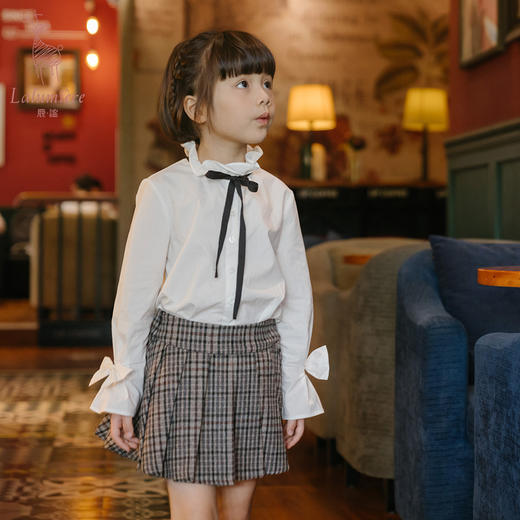 鹿谧 花苞领纯棉白衬衫 商品图2