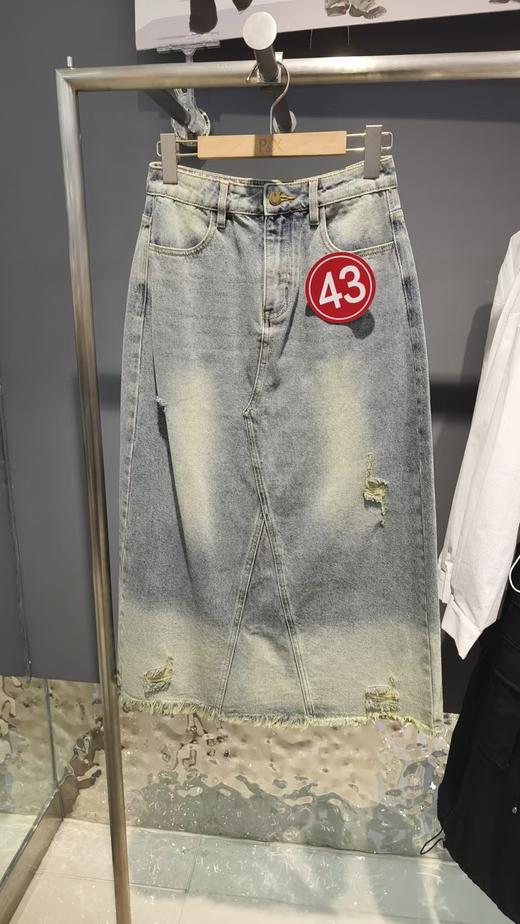 P&X设计师女装 牛仔半身中长裙 蓝色  824307181 商品图0