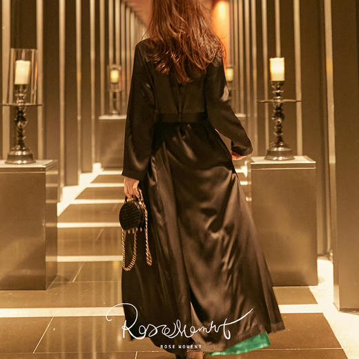 法式极简西装领高级感真丝长袍度假必备 T422017 商品图3