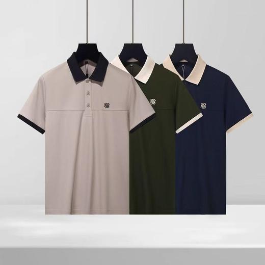 撞色男士休闲上衣夏季款短袖简约polo衫翻领商务休闲男装   YH-ZX3197* 商品图2