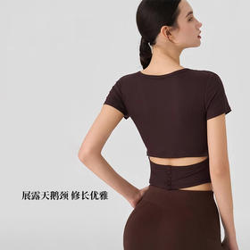【限时秒】YOGACODE【火树银花系列】高级感半固定胸垫透气健身T恤不跑杯紧身运动短袖女夏DWY115009