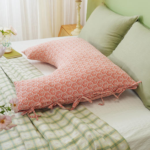 心形花束系列侧睡U型枕护颈椎助睡眠荞麦壳皮成人睡觉家用U型抱枕可拆洗 商品图1