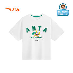 安踏儿童短袖T恤男大童2025夏透气潮流系列针织短袖衫352528111