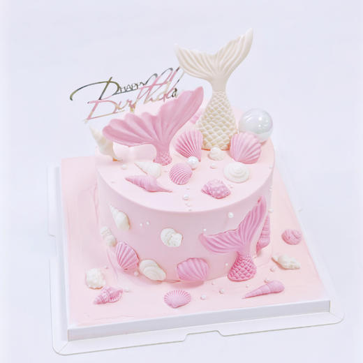 粉色海洋主题鱼尾蛋糕 商品图5
