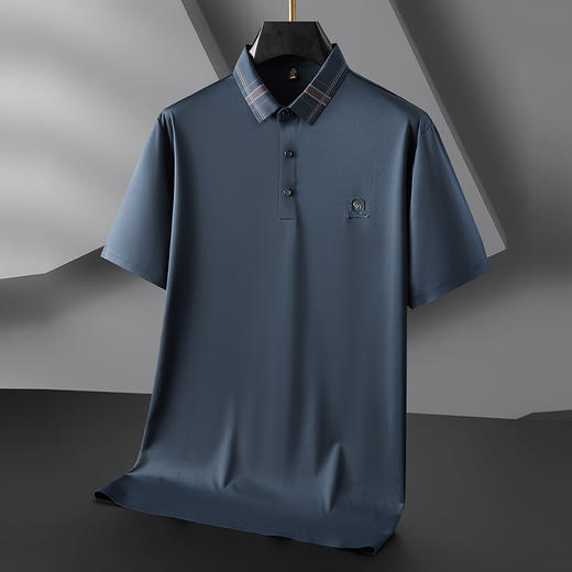 【桑蚕丝】【冰丝】【DWN】大依优型大码男装短袖POLO衫T恤加肥加大宽松休闲冰丝打底夏季胖子男士上衣 商品图3