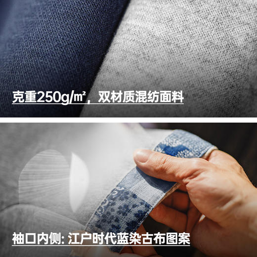 工装优选 美式复古boro风半开襟polo古布印花宽松休闲翻领T恤男夏 商品图2