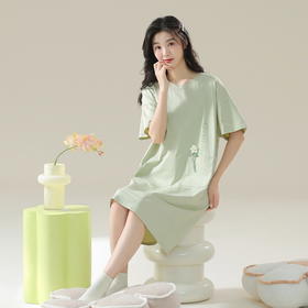 睡裙女夏季纯棉女士性感短袖孕妇春秋款清淡睡衣女款夏天2025新款