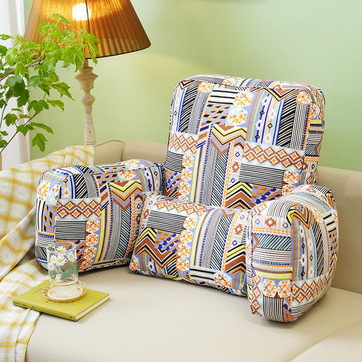 复古撞色系列可调节腰靠靠垫沙发飘窗软包靠背榻榻米高级感腰靠垫卧室可拆洗 商品图3