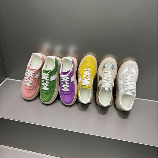 德训鞋女厚底休闲单鞋！2025春夏新款复古拼色百搭真皮板鞋运动鞋子！ 商品图4