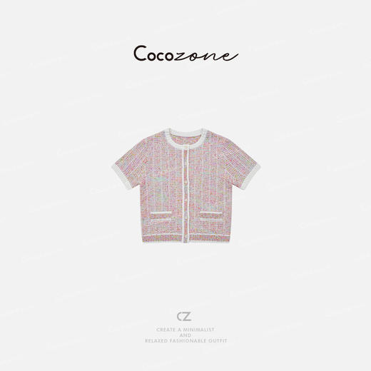 COCO ZONE 刘一一25新款混纺条纹纹路针织套头上衣CD1A0562 商品图0