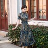 HQ-JYJ-004新款夏季女改良旗袍裙日常国风长款收腰显瘦时尚连衣裙 商品缩略图2