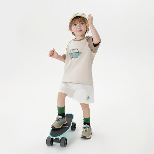 马克珍妮男童卡通汽车亲肤短袖T恤 宝宝上衣2025年夏装新款550809 商品图1