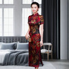 HQ-093桑蚕丝旗袍2025新款春季气质年轻喜婆婆日常可穿显瘦旗袍裙 商品缩略图1