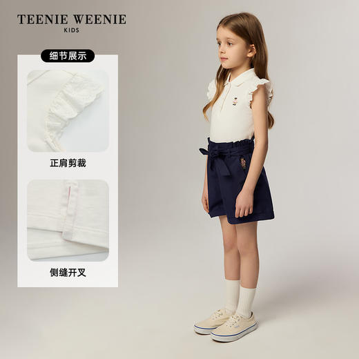 TeenieWeenie Kids小熊童装春夏女童可爱蕾丝飞袖Polo衫TKHA256345N 商品图2