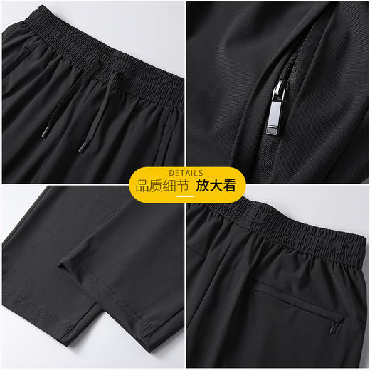 【DSF】大依优型大码冰丝裤直筒休闲运动夏季长裤弹力大号裤子加肥加大松紧腰宽松 商品图1