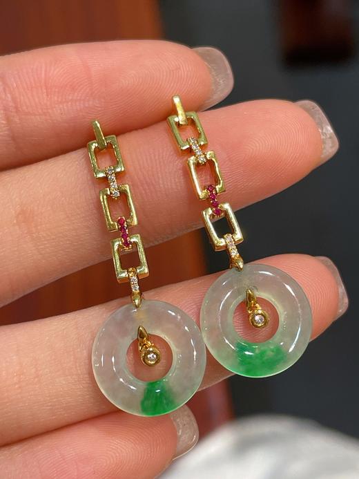 扣子翡翠耳坠 商品图1