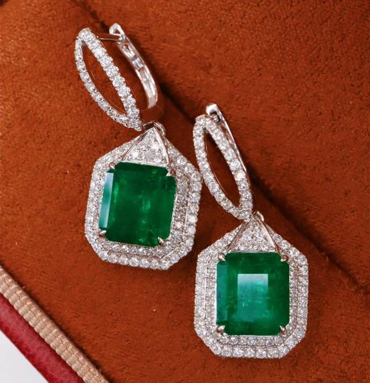 4.46ct刻面祖母绿耳坠 商品图0