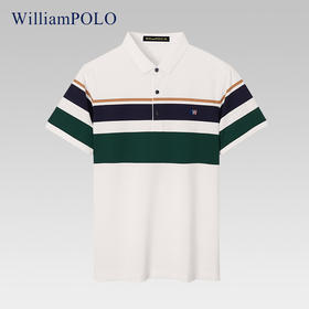 热卖中！！William POLO 英皇保罗新款男士高级POLO短袖 冰凉透气 翻领条纹 休闲商务百搭 polo衫男