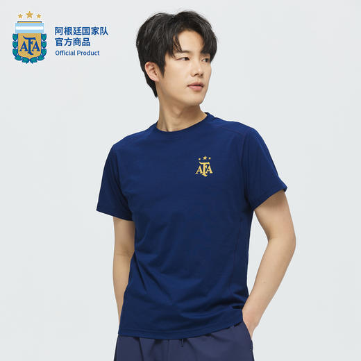 【官方正版】阿根廷国家队 | 深蓝口号助威T恤速干短袖梅西 商品图1