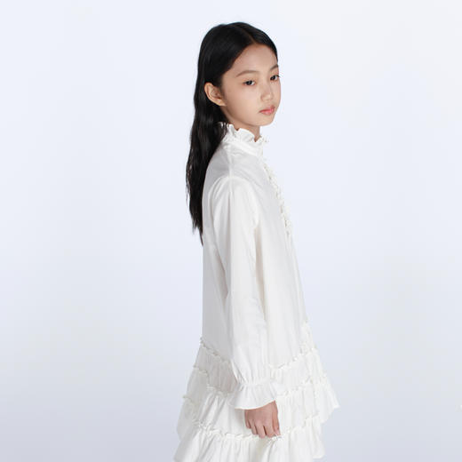 鹿谧 白色纯棉衬衫裙 商品图1