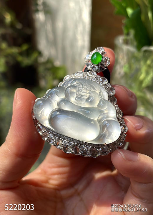 玻璃种佛公吊坠【5220203】具体价格微信咨询 商品图2