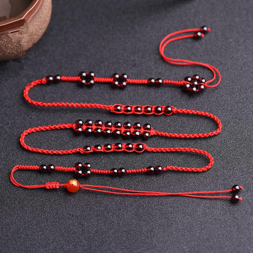 【女性之力❗石榴石编织腰链】古老文化纯手工编织 ，圆润饱满美观高雅，红玛瑙生肖本命年红绳腰链蛇年QQ 商品图1