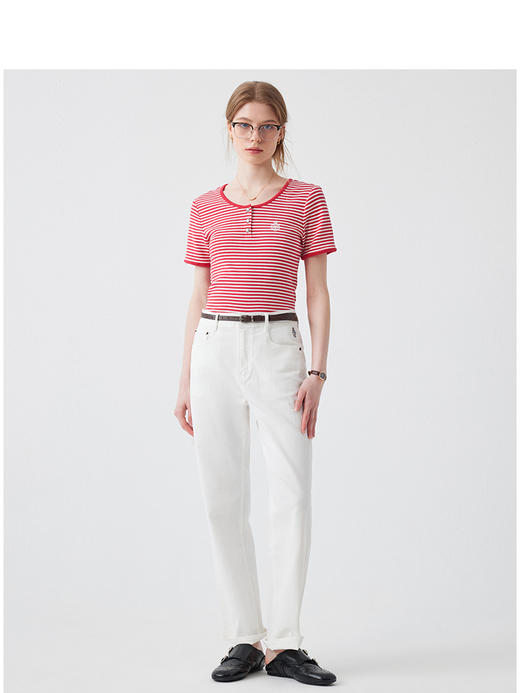 Teenie Weenie小熊卡通条纹T恤女夏季女t恤TTRS252401W 商品图2