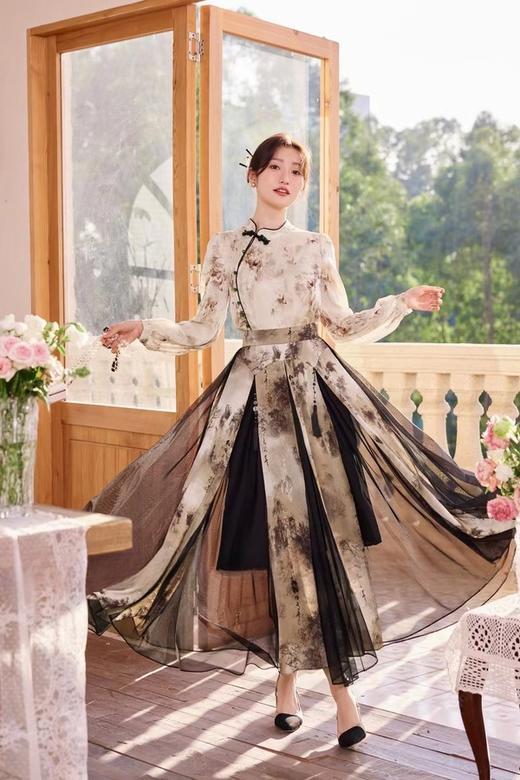 Le Malene 新中式水墨印花盘扣套装 19901 商品图1