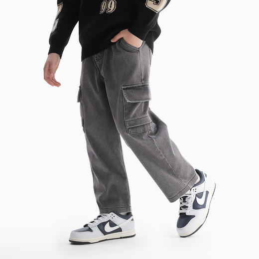 【MQD】童装男童高弹牛仔裤春秋装款儿童宽松工装裤中大童长裤 商品图1