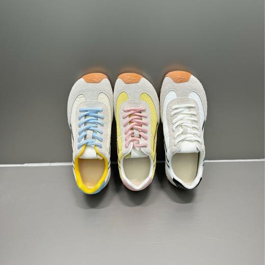 复古真皮芭蕾德训鞋！女款2025春拼色爆款休闲时尚透气小白鞋阿甘板鞋！ 商品图3