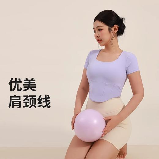 【限时秒】YOGACODE【火树银花系列】新品大码瑜伽服短袖带胸垫微胖运动T恤女DWY215022 商品图3