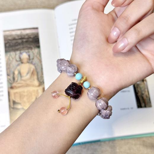 【敦煌紫醒狮琉璃手串】敦煌手串配饰琉璃好运 福泽小众精致 闺蜜轻奢手串 商品图6